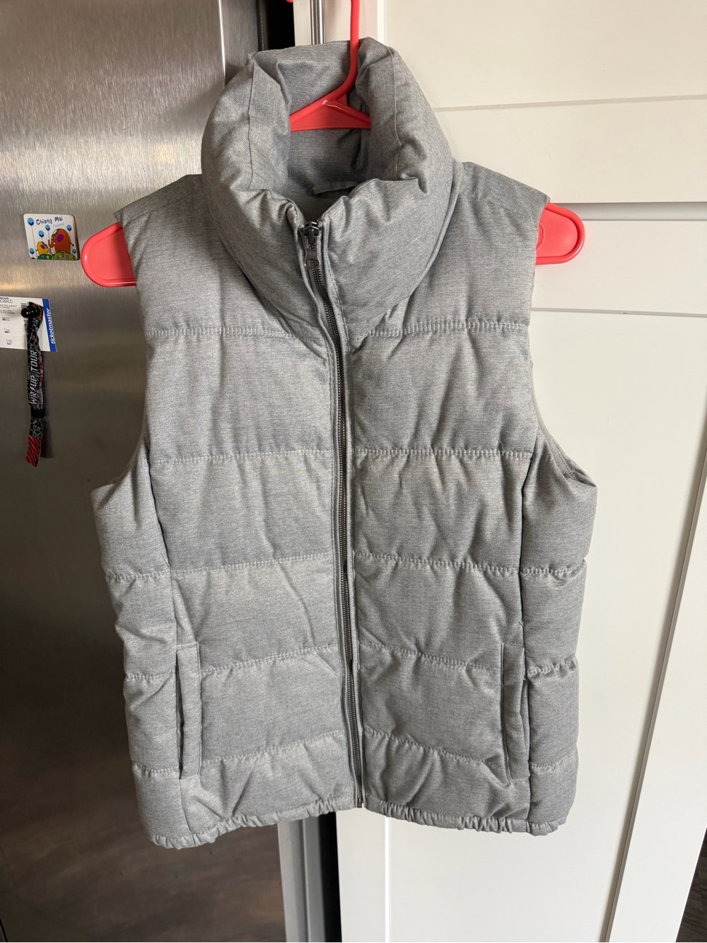 Quilted Puffer Vest - Gray